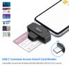 Type C CAC Reader, DOD Military USB C Common Access CAC Card Reader, Mini Portable USB Smartfold Type C Smart Card Reader SIM Card Reader Compatible with Windows, Mac OS