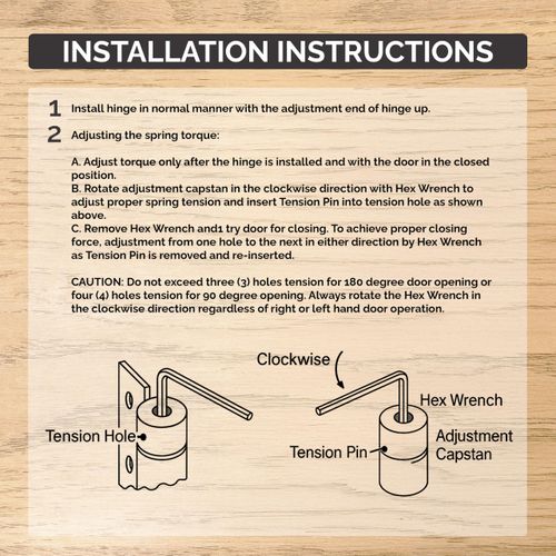 Hinge Outlet Adjustable Spring Hinges, 3.5 Inch with 1/4 Inch Radius in Oil Rubbed Bronze, Self Closing, Door Closing Hinges, 6 Pack