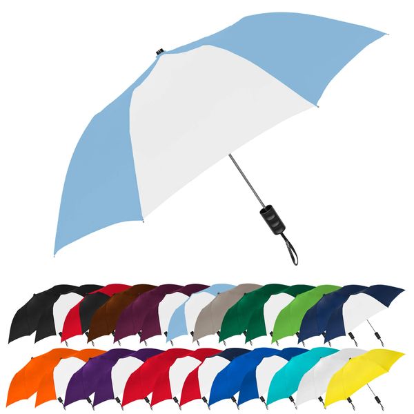 STROMBERGBRAND UMBRELLAS Spectrum Popular Style 16" Automatic Open Umbrella Light Weight Travel Folding Umbrella for Men and Women, (Black/Gold)