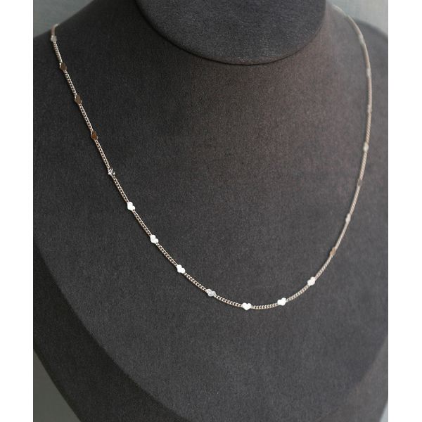 Silver 92.5 flat heart chain silver necklace