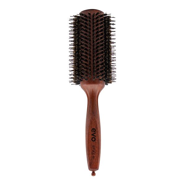 evo Spike Radial Hair Brush - Professional Boar Bristle Blow Dryer Vent Defining Thermal Brush - Heat Resistant Anti-Frizz Brush for Smooth Shiny Volume Polish Hair - 38mm