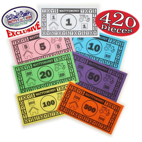 Matty's Money 420 Piece Replacement Play Money Set (Monopoly Compatible)