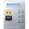 Nano USB Bluetooth 5.0 Dongle-Wireless Adapter 5.0 Blue Tooth Dongle Receiver For Computer/Desktop/Laptop/Keyboard/Mouse Controller Long Range Bluetooth Receiver Plug and Play