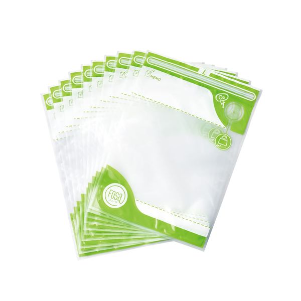 Shop Japan FOSAAM21 Vacuum Bags, Large Size, Set of 10, Vacuum Packing, Sealable, White & Green