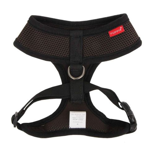 Puppia Soft Dog Harness No Choke Over-The-Head Triple Layered Breathable Mesh Adjustable Chest Belt and Quick-Release Buckle, Brown, X-Large