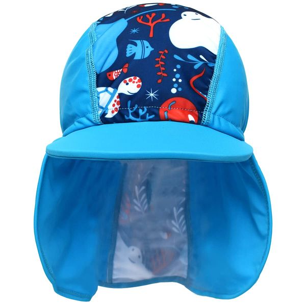 Splash About Baby Kids Legionnaire Sun Hat Under The Sea 1-3 Years