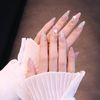 24pcs Nail Tips Gradient Nail Waves Pendant for Wedding, Party, Holiday, Dating, Prom, Daily Life