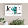 Personalized Boys Room Name Sign Surfing Theme