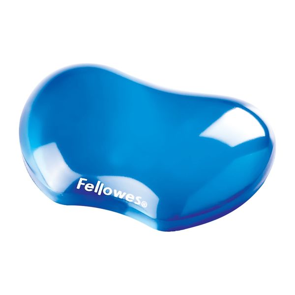 Fellowes Wrist Rest - Crystals Gel Wrist Rest with Non Slip Rubber Base - Ergonomic Mouse Mat Wrist Support, Keyboard Wrist Rest for Computer, Laptop, Home Office Use - Blue