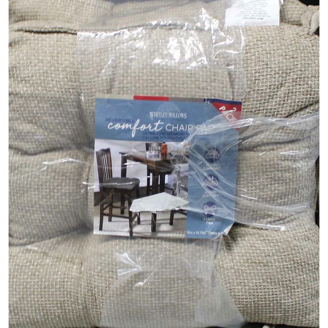 Whitley Willows Reversible Comfort Chair Pad 2 Pack Beige