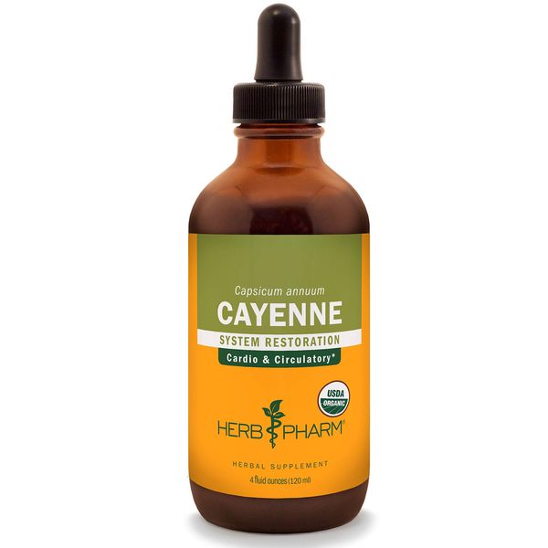 Herb Pharm Certified Organic Cayenne Extract Liquid Herbal Supplement 4 Fl Oz