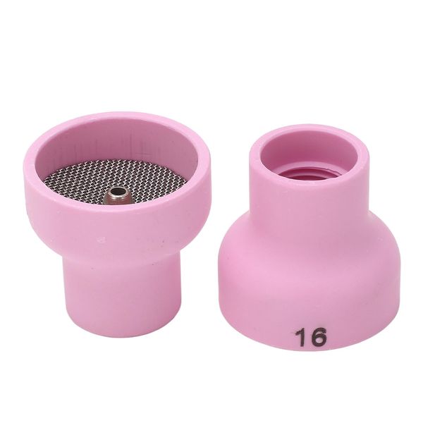 2Pcs TIG Welding Cup 16# Ceramic Nozzle Accessory Set for WP17 18 26 Torch, Wide Compatibility, Ceramic Material