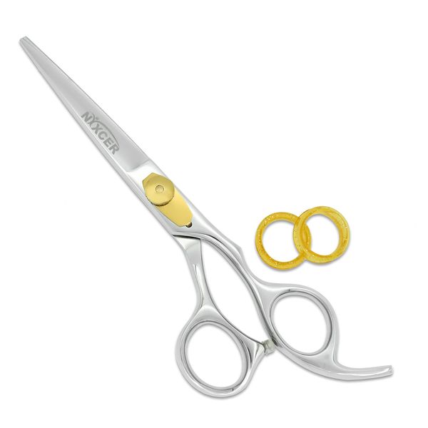 Nixcer Hair Cutting Scissors -Sharp Razor Edge Blade Hair Shears Series - 6.5" With Fine Adjustment – Stainless Steel Hair Scissors Professional For Men, Women & Babies (Silver)