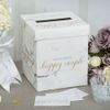 Neviti - Scripted Marble - Wedding Wishes Post Box,14.5 x 14.5 x 17 cm