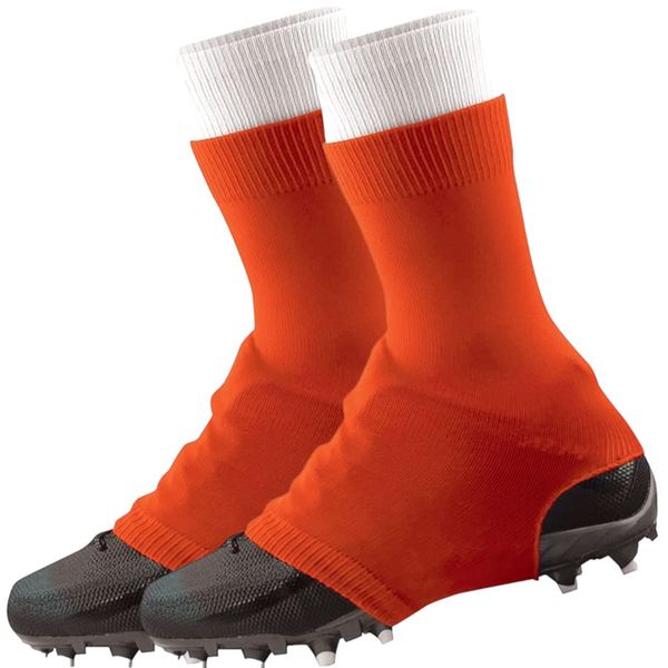 TCK Football Spat Cleat Covers (Orange, Medium)