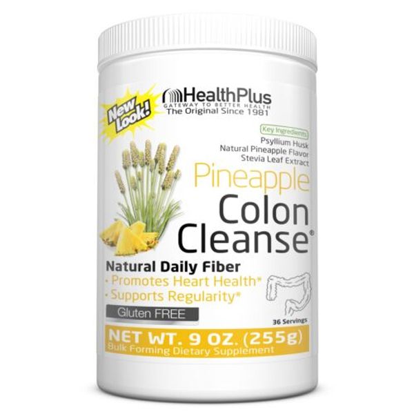 Health Plus Colon Cleanse Powder with Natural Pineapple Flavor Supplement 9 Oz