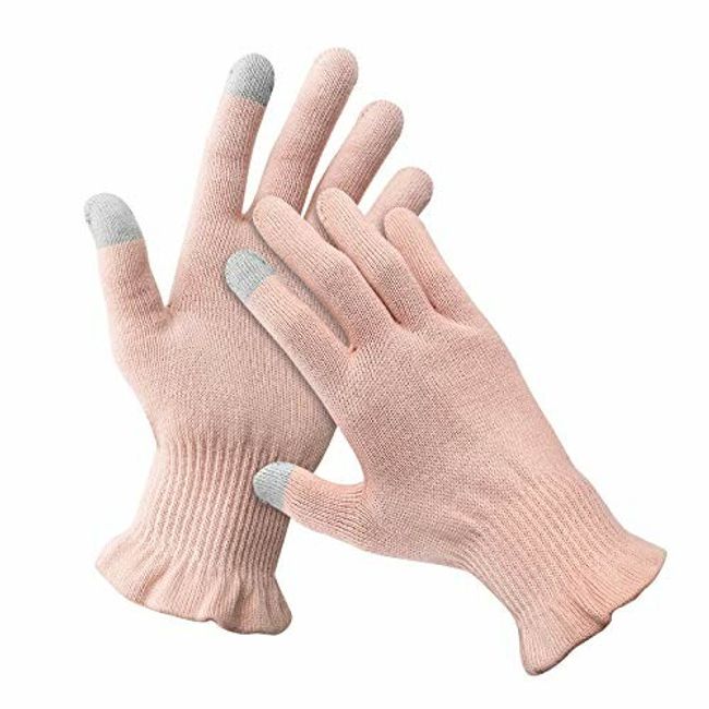 (Dream Thing) Sleep Gloves, Moisturizing, Prevents Hands from Getting Rough, Hand Care, Compatible with Smartphones, 100% Pure Cotton, Gentle on the Skin, Hand Eczema, Cracks, Chapped Skin, Atopy, Virus Prevention, For Sleeping, Nighttime, Women&#39;s, Sp