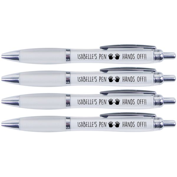 ISABELLE'S Pen Hands Off!!, 4 Printed PENS for Isabelle