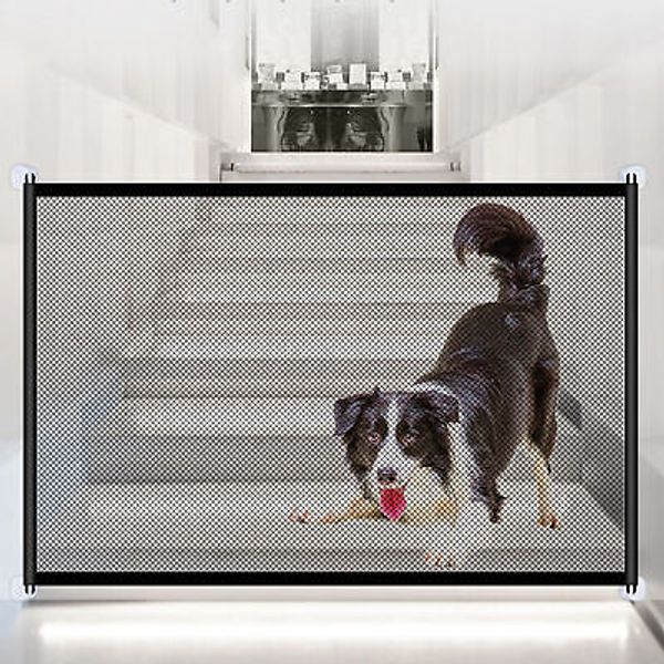 Mesh Dog Gate Punch Free Pet Safety Gate Baby Gates for Stairs Doorways Hallways