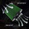 3" 76mm High Flow Inlet Cold Air Intake Cone Replacement Dry Air Filter Green