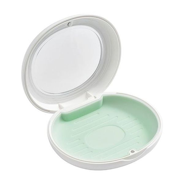 Beautiful Travel Mouthpiece Box, Portable Retainer Case, Small Retainer Holder for Invisalign (White and Green)