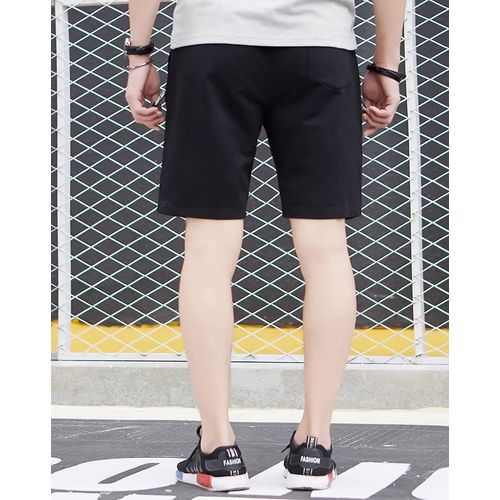 MO GOOD Mens Casual Jogging Shorts Fashion Workout Shorts (Black, US (30-31))