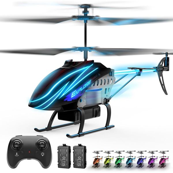 Remote Control Helicopter for Kids with 30Mins Flight(2 Batteries) 7+1 LED Light