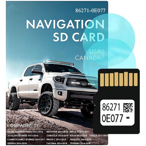 86271-0E077 Navigation SD Card 2025 Version, Compatible with Toyota 4Runner, Avalon, Camry, Corolla, Highlander, Rav4, Tacoma, USA Canada GPS Maps