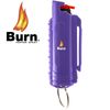 BURN Pepper Spray 1/2oz Security Self Defense Keychain Molded Purple