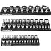 DURATECH 6PC Magnetic Socket Organizer Set 1/4" 3/8" 1/2" Socket Tray SAE Metric