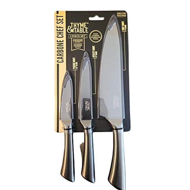Thyme&Table 3-Piece Set Carbone Chef Stainless Steel Knife - Each