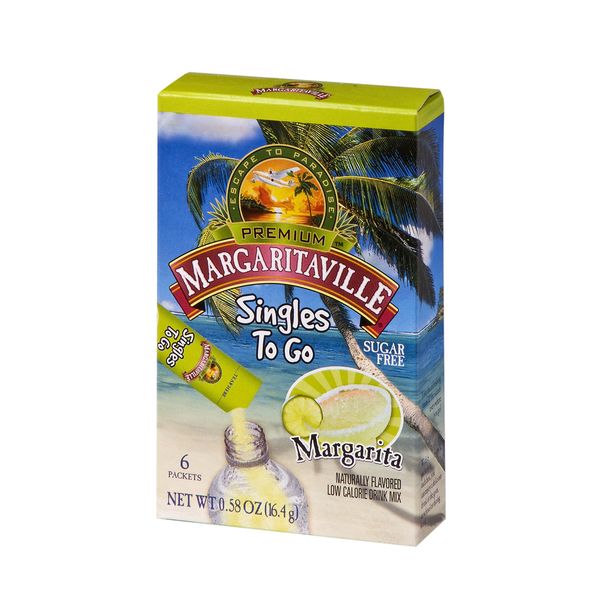 Margaritaville Singles to Go Water Drink Mix - Margarita Flavored, Non-Alcoholic Powder Sticks (12 Boxes with 6 Packets Each - 72 Total Servings), 0.65 Ounce (Pack of 12)