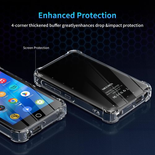 MECHEN H1 Pro MP3 Player Case, Clear Case for Mp3 Player Anti-Scratch Shock Absorption 4.0 inch Case Crystal Clear