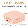 Simple Square Metal Portable Pill Box Storage Box with 3 Compartment (Rose Gold)