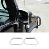 ABS Silver Chrome Rearview Mirror Rain Eyebrow Frame For Hummer H2 2003-2007