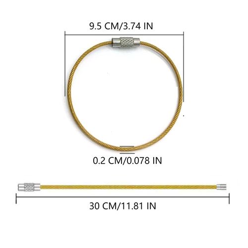 20 PCS Stainless Steel Loops,Key Chain,Keyrings(0.078 * 11.81 in,red)
