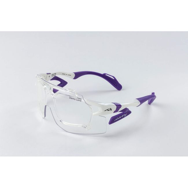 AirFly Medical Nose Padless Medical Protective Glasses Blue Light Cut Anti-Fog Lens from Sabae AF-301 MD30 White x Purple