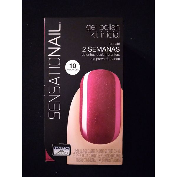 Sensationail Gel Nail Polish Starter Kit w/LED Lamp Raspberry Wine Brand New
