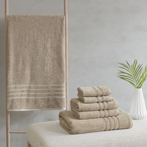 Ergode Sustainable 6PC Towel Set - Eco-Friendly, Luxurious, and Long-Lasting - Made in Green Certified - Machine Washable - Bath, Hand, and Wash Towels Included