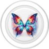 Vibrant Multicolor Butterfly with Crystal-Inspired Wings PopSockets PopGrip for MagSafe