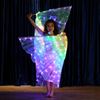 AIHANCH LED Wings Glow Angel Light Up Wings Belly Dance Costumes Isis Wings with Telescopic Sticks for Adults and Kids Stage Show Halloween Christmas (110cm for Kids)