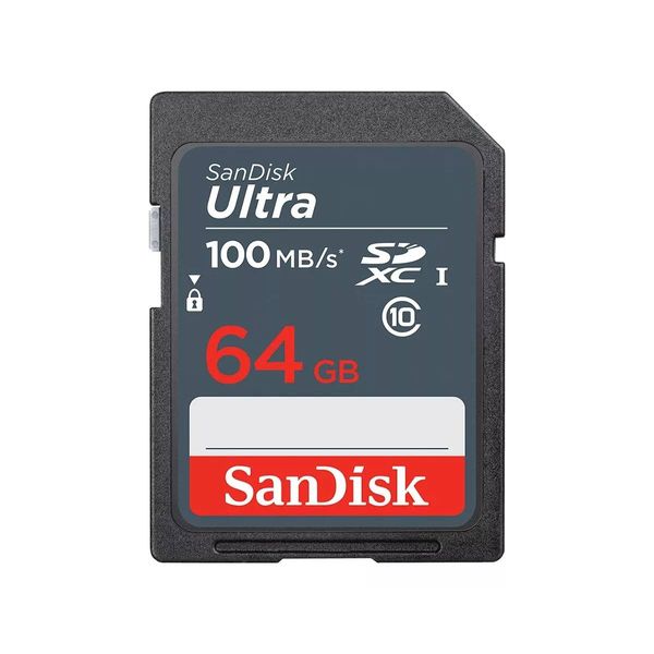 SanDisk Ultra 64GB SDXC Memory Card, up to 100MB/s, Class 10, Black/Grey