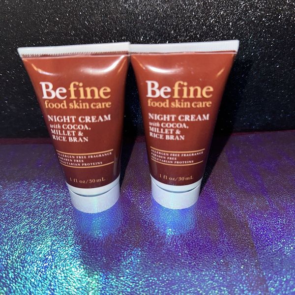 NEW BeFine Night Cream with Cocoa Millet Rice Bran Travel Size 1 oz EACH = 2 oz