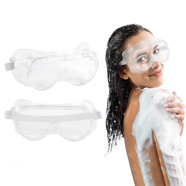 ourkiss Adjustable Eyelash and Eyebrow Protector Shower Goggles Shield: Glasses-Friendly Design Perfect for Eyelash Extensions, Microblading Aftercare, and Cataract Surgery Recovery 2 Pack
