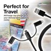 BoxWave Cable Compatible with Gigabyte Essence - AllCharge 3-in-1 Cable - Jet Black