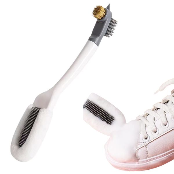 MonikaSun Shoe Cleaning Brush, Shoe Cleaning Brush, Shoe Cleaner, Brush, Multi-functional, Long Handle, For Hanging With Holes