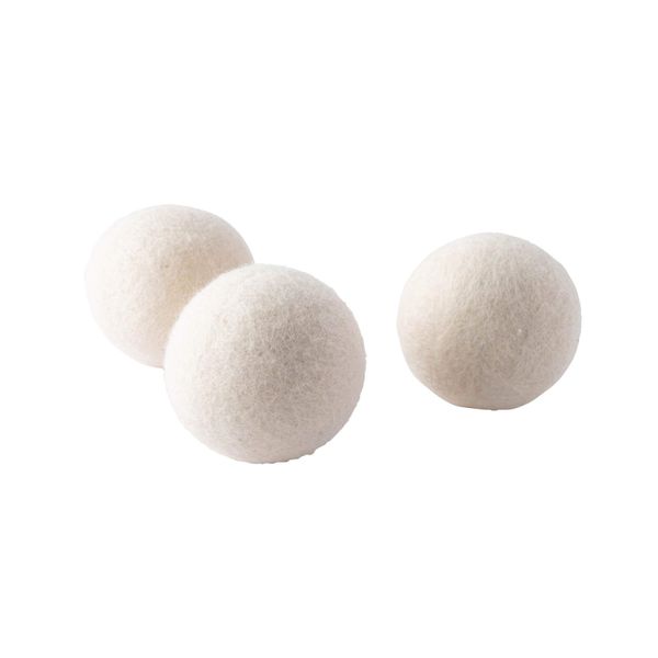 b2c Felt Dryer Ball 3 Pack (White) | Wool Ball for Dryer, Washing Ball, Laundry Ball, Anti-Static, Tangle-Free Laundry Goods