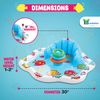 Bundaloo Infant Pool Splash Mat Inflatable with Backrest & Stackable Ring Toys | Summer Fun Activity for Baby Toddlers | Easy Setup