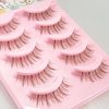Kagenekodo Transparent Shaft False Eyelashes (Transparent Shaft, 5 Pairs, Brown, 0.2 - 0.4 inches (4 - 11 mm), Natural Long Curl n-FXL67)