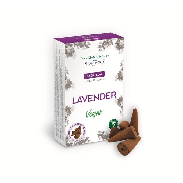 GIFT BRIT Vegan Lavender Incense Backflow Cones-72 Cones